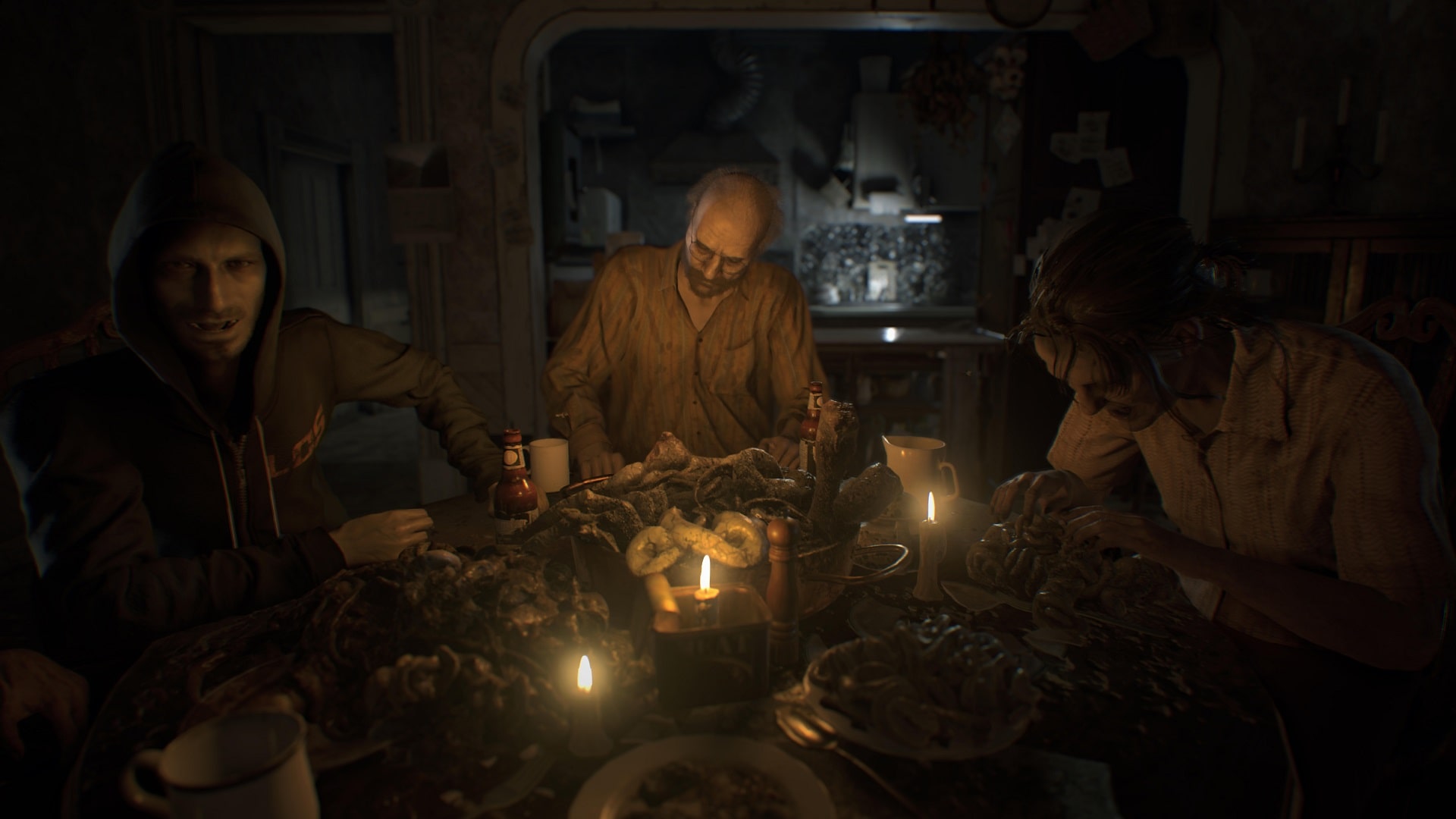 Гости за столом в Resident Evil 7