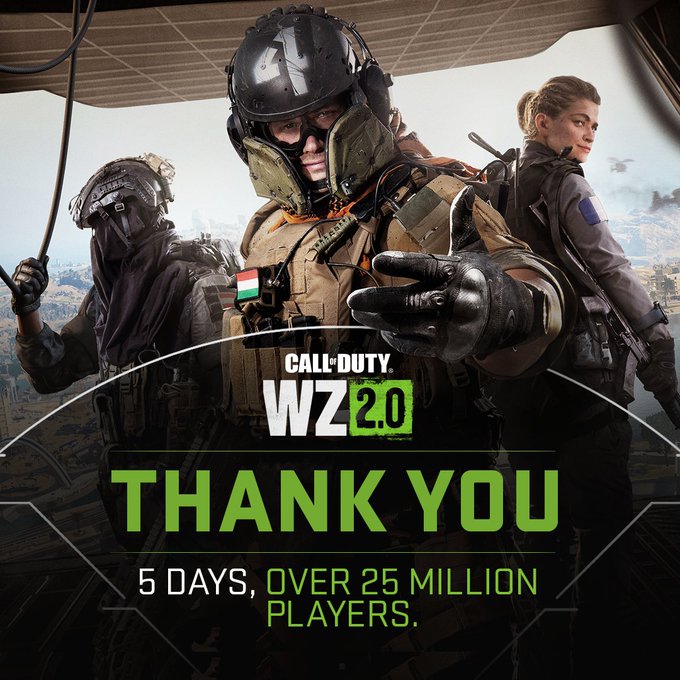 онлайн warzone 2 25 миллионов человек
